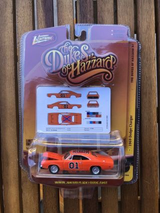 Johnny Lightning Dukes Of Hazzard 1969 Dodge Charger R7 General Lee Blueprint
