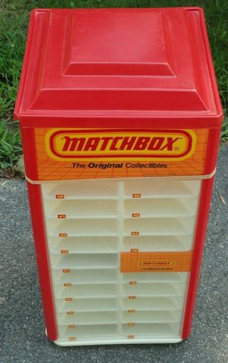 Vintage 1984 Matchbox Rotating Counter Display Case With Box Rare