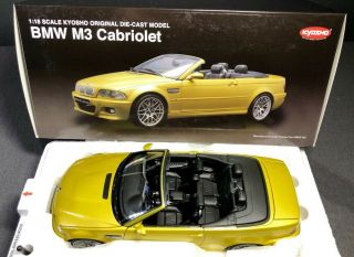 Kyosho 1:18 Bmw M3 Cabriolet - Yellow - Rare & Htf Colour