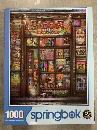 Groovy Records 1000 Piece Puzzle Springbok Hendrix Doors Pink Floyd Zeppelin
