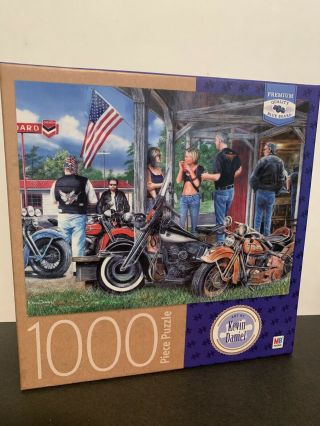 Milton Bradley Motorcycles Rust In Peace 1000 Piece Puzzle 20x27”