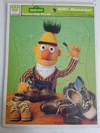 1979 Whitman Sesame Street Frame Tray Puzzle Burt Shoemaker