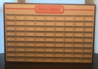 Matchbox Lesney Wooden Display Case For 82 Of Your Favorite Cars Storage In Back