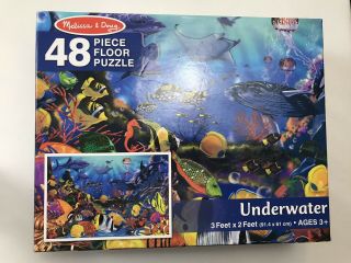 Melissa & Doug 48 Piece Floor Puzzle Underwater Ocean Marine Animals