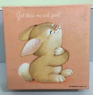 Vintage Springbok Mini Puzzle " God Bless Me Real Good " Bunny Rabbit Hallmark 70