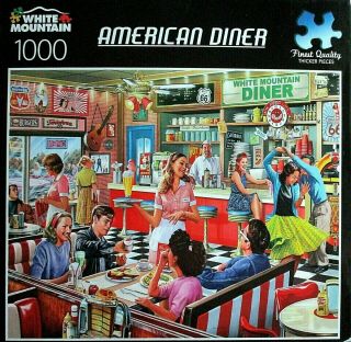 American Diner White Mountain 1000 Piece Jigsaw Puzzle 1397t