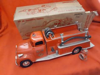 Vintage Tonka Fire Truck No 5 W/box & Hydrant 1957 Pre - Owned