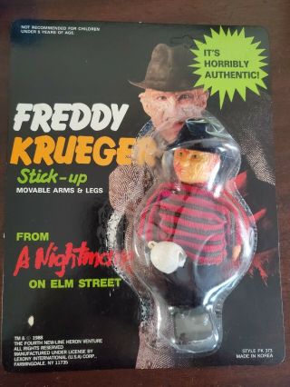 Vintage Freddy Krueger Nightmare On Elm Street Stick - Up Figure.  1988.