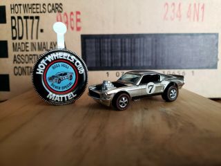 Hot Wheels Redline Membership Club Silver Special Boss Hoss With Tin Button.