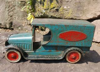 Vintage Dayton Moving Van Pressed Steel Toy