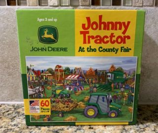 John Deere Johnny Tractor Kids 60 Piece Puzzle At The County Fair Complete Euc
