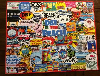 White Mountain 1000 Piece Jigsaw Puzzle “A Day at the Beach” Complete Fun Puzzle 2