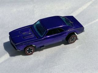 Vintage Purple Us Custom Camaro Redline Hotwheel Diecast Car