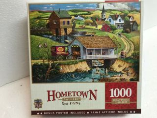 Hometown Gallery Bob Pettes " Last Swim Of Summer " 1000 Piece Jigsaw Puzzle