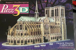 Puzz3d Milton Bradley Notre Dame Cathedral Paris France 952 Piece 3d Puzzle