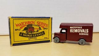 Matchbox Moko Lesney Bedford Removals Van No.  17 & Box