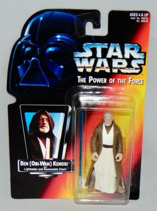 1995 Star Wars Power Of The Force 3.  75 " Obi - Wan Kenobi Long Lightsaber Figur