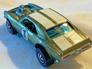 Hot Wheels Redline Spoliers Heavy Chevy Camaro,  Olive Over Chrome,  Rare Color