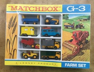 1968 Matchbox Lesney Moko - G - 3 Farming Gift Set - Jeep - - Rare