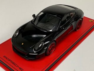 1/18 Spark Porsche 911 (991) Carrera S In Black Custom On Special Base And Top