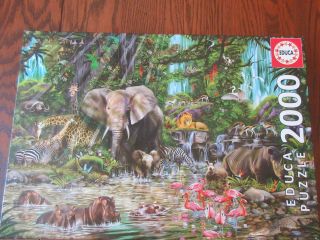 Educa African Jungle 2000 Piece Jigsaw Puzzle Pre - Owned,  Once.