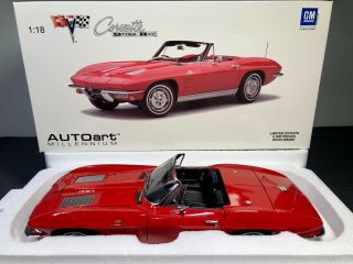 Autoart 1:18 1963 Chev Corvette Sting Ray Convertible Riverside Red Rare