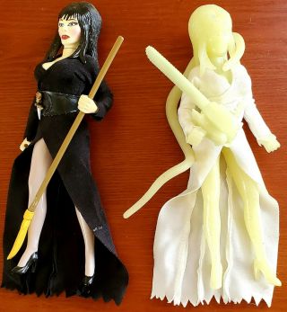 Rare 1998 Toy Co Elvira Glow In The Dark Chainsaw With Snake Figures