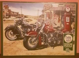 Cobble Hill Two For The Road 1000 Piece Puzzle Motorcycle Coca Cola Dr.  Pepper