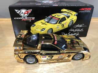 2001 Dale Earnhardt Sr 3 C5 - R Corvette Gold1/18 Action Diecast 1/2000
