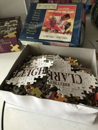 1000 Pc Puzzle Gone With The Wind Retro Movie Posters By Pressman 3