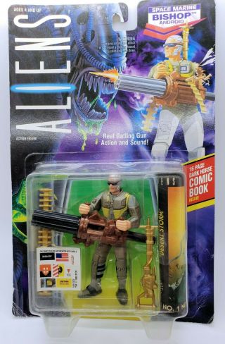 1992 Kenner Aliens Space Marine Bishop Android Action Figure On Card