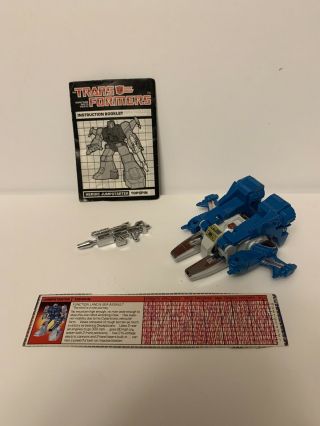 Vintage 1985 Hasbro Transformers G1 Topspin 100 Complete W/ Card/instructions