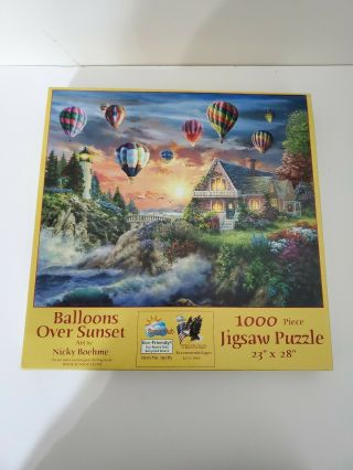 Suns Out 1000 Piece Jigsaw Puzzle Ballons Over Sunset By Lori Schory
