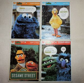 Vintage Whitman Puzzles Sesame Street 5 Puzzles 1977 Tray Puzzles