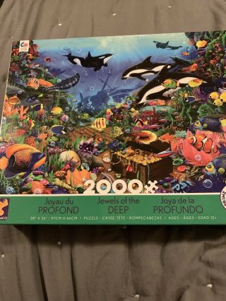 Ceaco 2000 Piece Jigsaw Puzzle " Jewels Of The Deep " With Bonus Poster