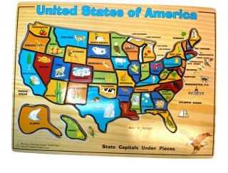 Circo Wooden United States Of America Frame - Tray Puzzle - Ln - Complete