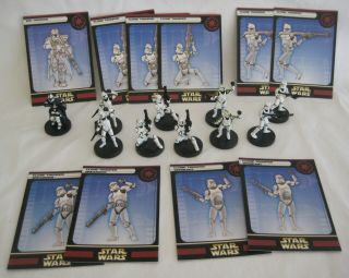 Star Wars Miniatures Clone Strike Arc Trooper & Clone Troopers X10 -