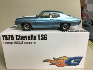 Chevelle Astro Blue 200 Pc 1970 Chevrolet Ss 454 Ls6 Metal 1 - 18 Guycast - Acme