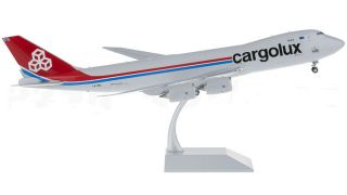 1:200 38cm Jc Wings Cargolux Boeing 747 - 8f Passenger Airplane Diecast Model
