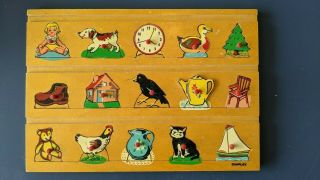 Vintage Simplex Wooden Puzzle 15 Piece