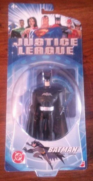 2003 Justice League Batman Black & Silver Suit Action Fig Mattel - On Card