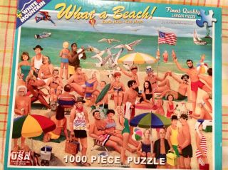Complete White Mountain 1000 Piece Jigsaw Puzzle " What A Beach "