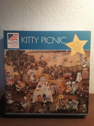Great American Kitty Picnic 550 Piece Puzzle Cat