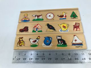 Vintage SIMPLEX TOYS Wooden Objects Peg Puzzle Tray Made In Belgium 3