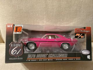 Highway 61 1/18 1970 Dodge Challenger Pink Fm3 Panther Pink Shaker Hemi Rare