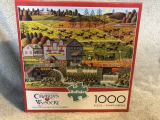 Charles Wysocki Puzzle 1000 Piece The Foxy Fox Outfoxes The Fox Hunters Complete