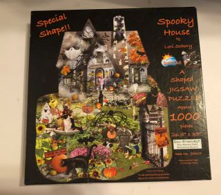 Sunsout " Spooky House " Lori Schory 1000 Piece Jigsaw Puzzle - Open Box Complete