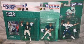 1996,  97,  & 98 Dan Marino Starting Lineup Figurines Miami Dolphins