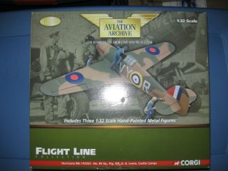 1/32 Corgi Wwii Uk Hawker Hurricane Mk I / Pilots & Ground Crew.  Limited Edition.
