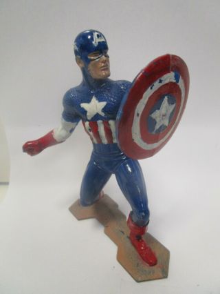 1967 Marx 6 " Superhero - Captain America - Hand Painted